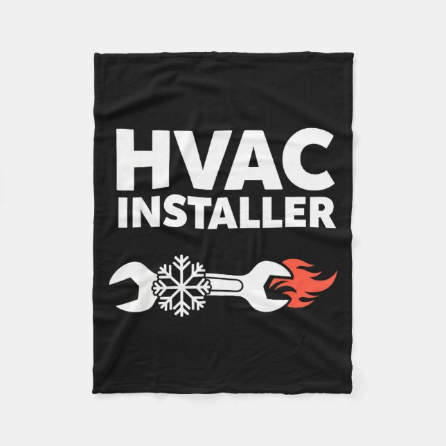 Hvac Installer Funny Hvac Tech Technician Father D Fleece Blanket (Front)