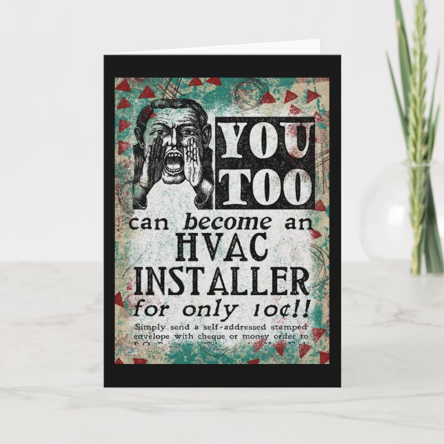 HVAC Installer - Funny Vintage Retro Card (Front)