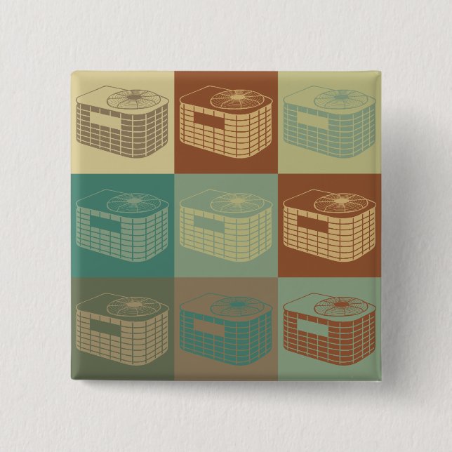 HVAC Pop Art 15 Cm Square Badge (Front)