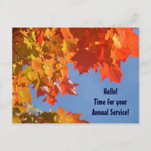 HVAC postcards Fall Annual Service custom Furnace