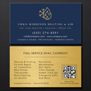 HVAC Repair & Installation QR Code Business Card