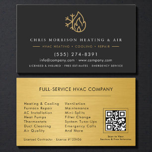 HVAC Service & Installation QR Code Business Card
