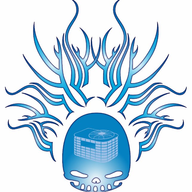 HVAC Skull Photo Sculpture Decoration (Front)