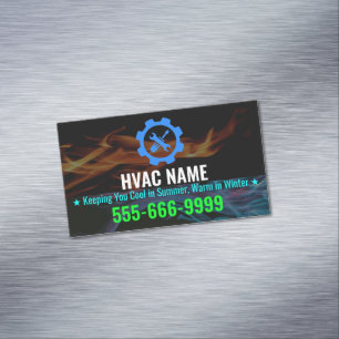 HVAC Slogan and Logo for Heating and Cooling Magnetic Business Card