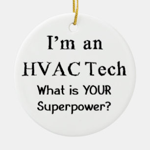 hvac tech ceramic tree decoration