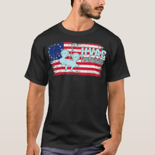 Hvac Tech Gift Betsy Ross USA Flag Patriotic  T-Shirt