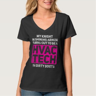 Hvac Tech Technician Girlfriend Wife Vintage T-Shirt