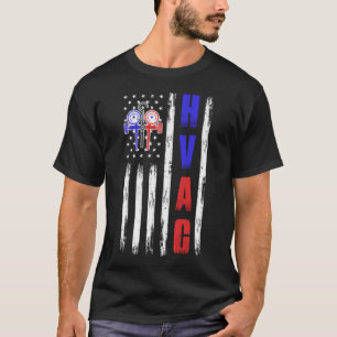 HVAC Tech US Flag Technician T-Shirt