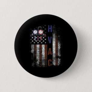 Hvac Techniacian Men American Flag Usa Vintage Gif 6 Cm Round Badge