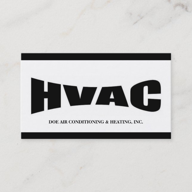 HVAC Technician B/W Business Card (Front)