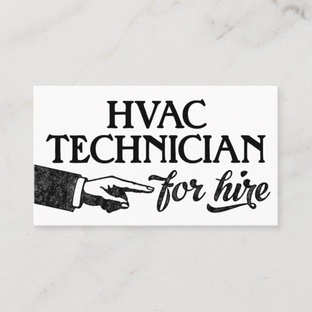HVAC Technician Business Cards - Cool Vintage (Front)