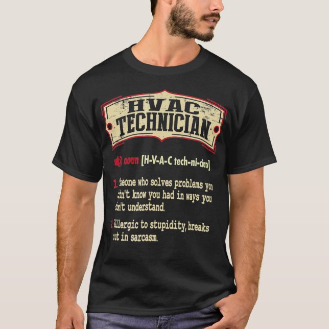 HVAC Technician Dictionary Term Sarcastic  T-Shirt (Front)