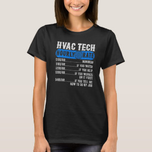 HVAC Technician Hourly Rate Retro AC Repairman Tec T-Shirt