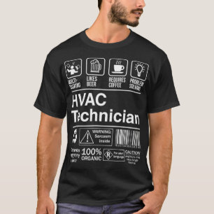 HVAC Technician Product Label Funny Gift  T-Shirt