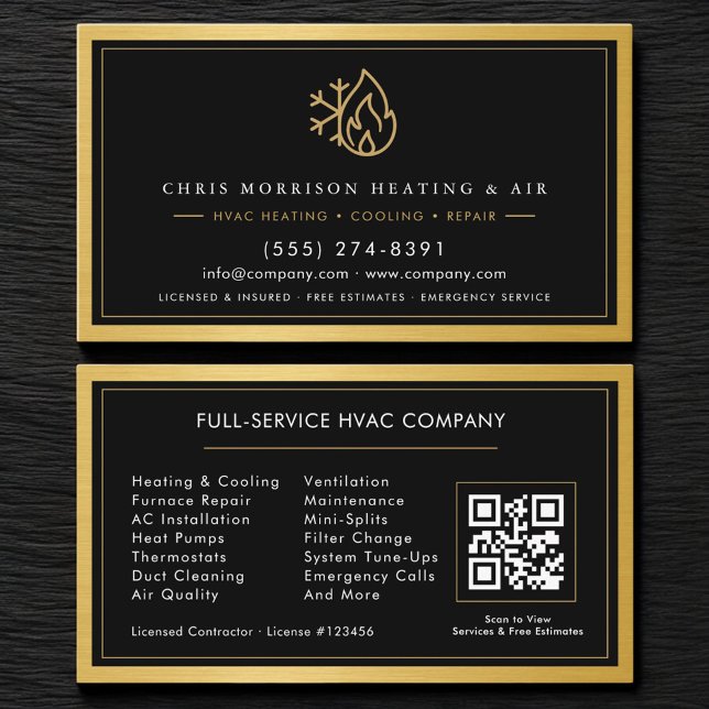 HVAC Technician QR Code  Business Card (Creator Uploaded)