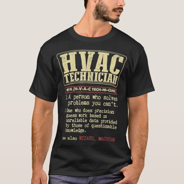 HVAC Technician Shirt Dictionary Definition Term  (Front)