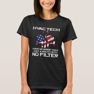 HVAC Technician Tech Vintage American Flag Hvac Te T-Shirt
