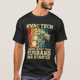 HVAC Technician Tech Vintage Retro Hvac Tech I Fin T-Shirt