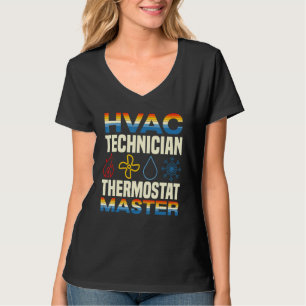 Hvac Technician Thermostat Master Aircon Repair T-Shirt