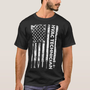 HVAC Technician US Flag Funny HVAC Tech Premium  T-Shirt