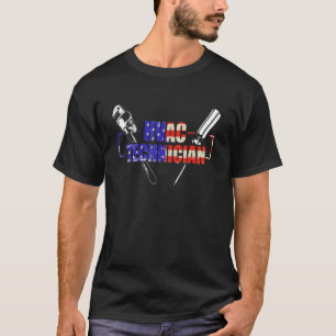 HVAC Technician USA Flag HVAC Tech 2 T-Shirt