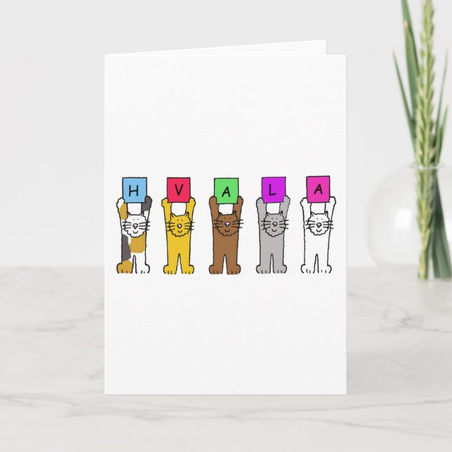 Hvala Thanks Serbian Croatian Bosnian Slovenia Thank You Card (Front)