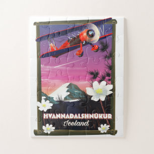 Hvannadalshnkur Iceland travel poster. Jigsaw Puzzle