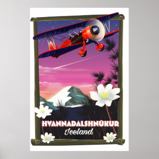 Hvannadalshnkur Iceland travel poster. Poster