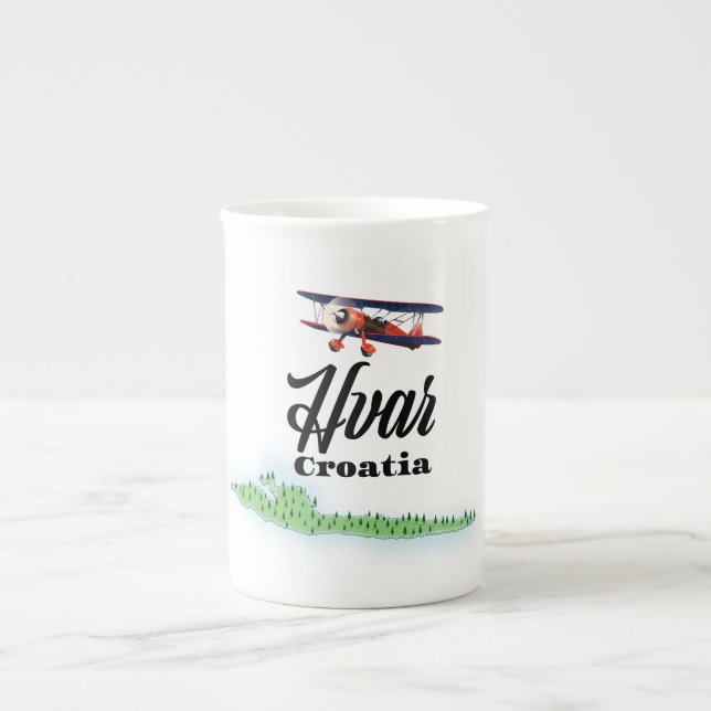 Hvar Croatia map Bone China Mug (Front)