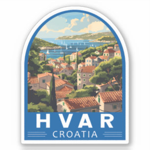 Hvar Croatia Travel Art Vintage