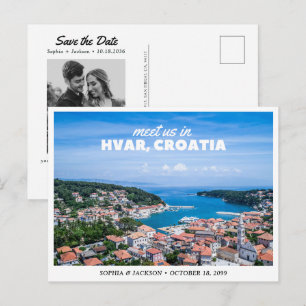 Hvar Croatia Wedding Save the Date Postcard