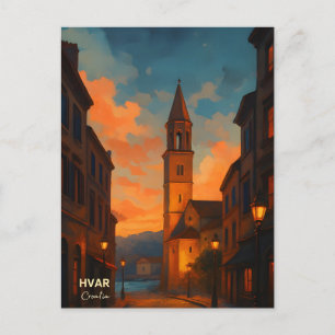 Hvar Island Old Town Postcard - Explore the Medite