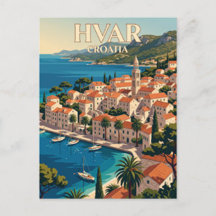 Hvar Old Town Croatia Postcard