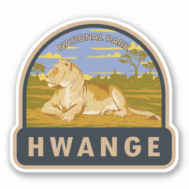 Hwange National Park Zimbabwe Travel Art Vintage (Front)