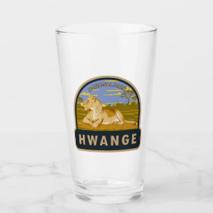 Hwange National Park Zimbabwe Travel Art Vintage Glass