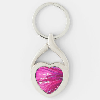 HWJ Take the Path Twisted Heart Metal Keychain
