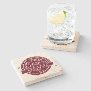 HWP Logo Travertine Coaster