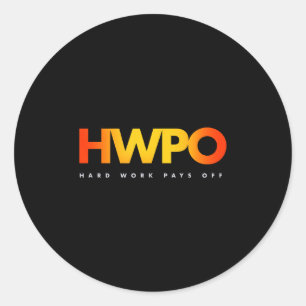 Hwpo Hard Work Pays Off Pastel Motivational Classic Round Sticker