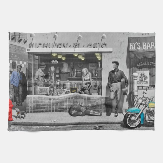 HWY 51 Silver 2 Tea Towel (Horizontal)