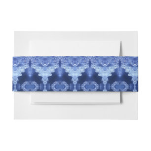 Hy Blue Ikat Zen Invitation Belly Band