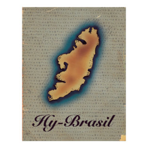 Hy-Brazil Mythological Old Map Photo Print