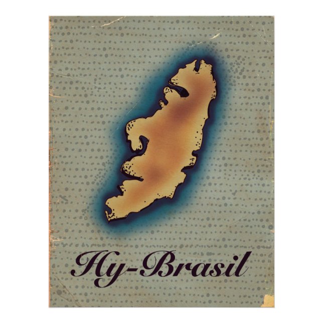 Hy-Brazil Mythological Old Map Photo Print (Front)