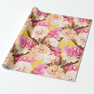 Hyacinth and peonis flowers, seamless pattern. Wat Wrapping Paper