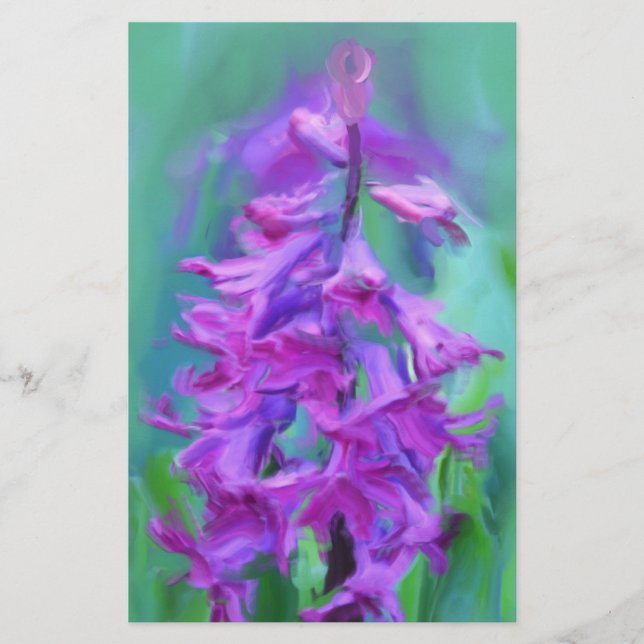Hyacinth Flower Stationery (Front)