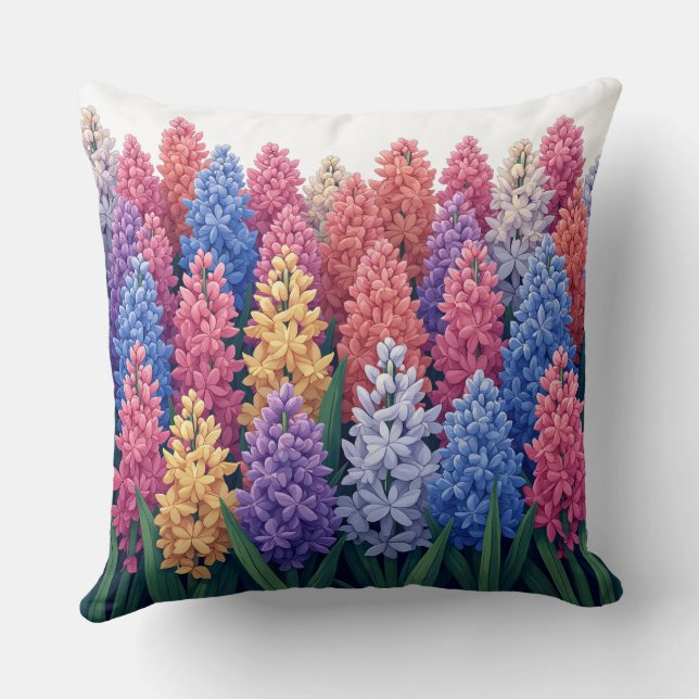 hyacinth flowers pillow  (Back)