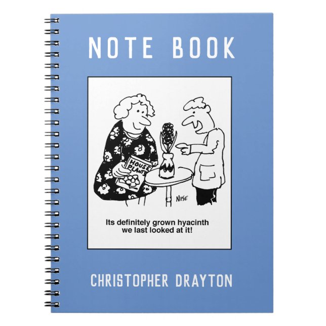 Hyacinth House Plant Pun Cartoon Notebook (Front)