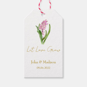 Hyacinth Let love grow wedding seed Gift Tags