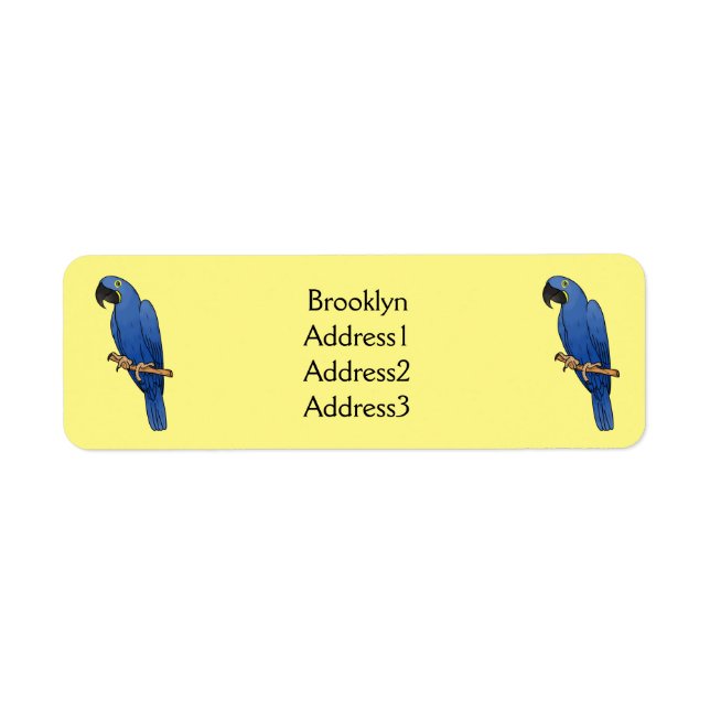 Hyacinth macaw bird cartoon illustration  (Front)