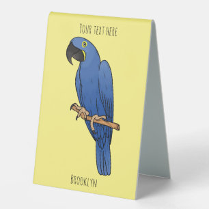 Hyacinth macaw bird cartoon illustration
