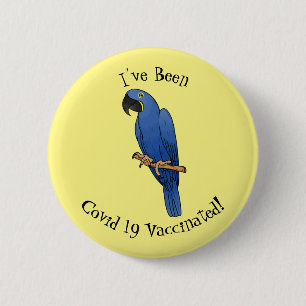 Hyacinth macaw bird cartoon illustration 6 cm round badge